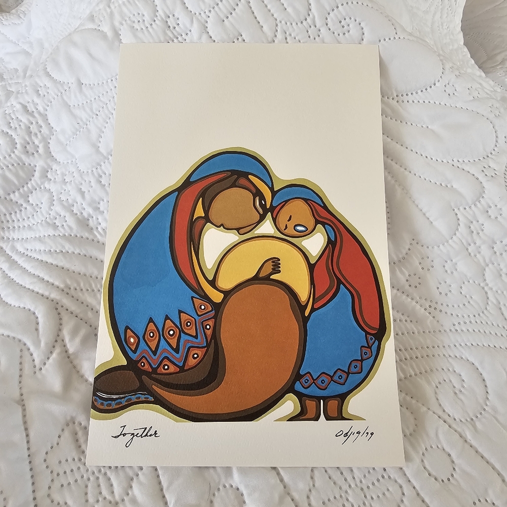 Daphne Odjig "Together" Woodland Indian Art Card Print 6x9 Anishinaabe Art